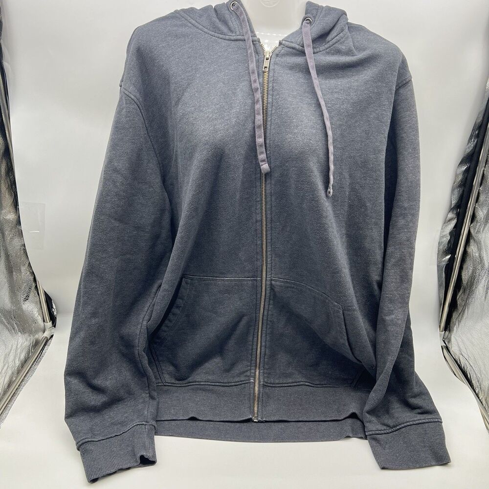 Goodfellow & Co Sherpa Fleece Lined Jersey Hoodie Full Zip Jacket w/Pockets-XL